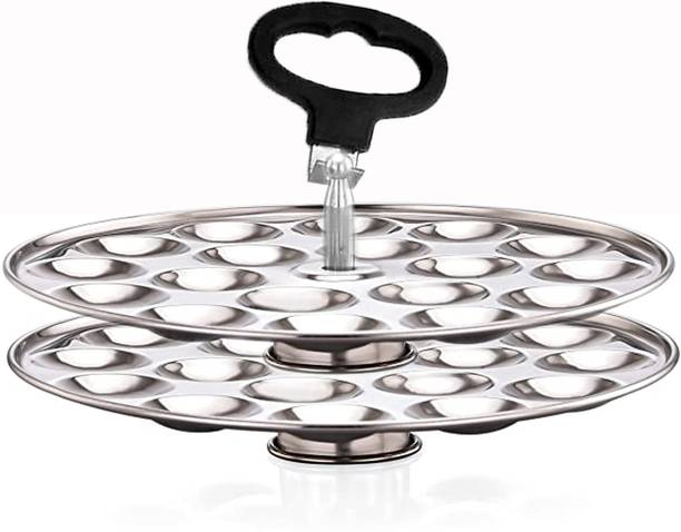 MISSIPPI Stainless Steel Mini Idli Stand 2 plate 36 Mini idli & Stand Lifter Induction & Standard Idli Maker