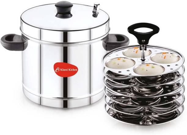 MAHAVIR Heavy Gauge Stainless Steel Cooker Kitchen Accessories Silver Induction & Standard Idli Maker