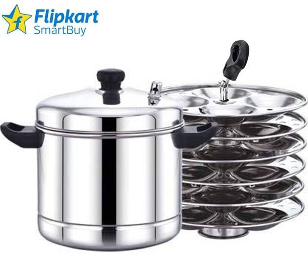 Flipkart SmartBuy Stainless Steel 6 Plates Silver Idly Cooker ,Induction and Gas Stove Compatible Induction & Standard Idli Maker