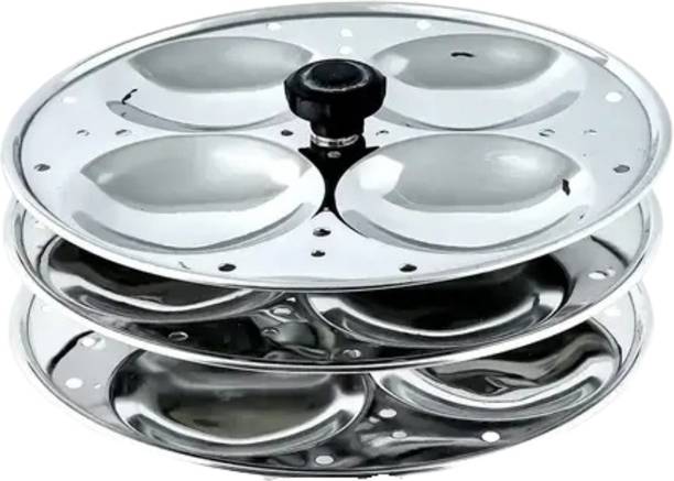 AadiVeer Idli Plates Stainless Steel Idli Maker | Idli Stamer With Bakelite Knobs Induction & Standard Idli Maker