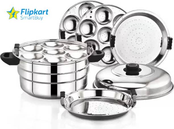 Flipkart स्मार्टबाय Idli & Steamer Pot (Big) for Making 21 idlies in 3 Plates, Mini idlies in 1 Plate & Idiyappam / Dhokla/frying Vegetables ( Multipurpose Plates ) इंडक्शन & स्टैंडर्ड इडली मेकर
