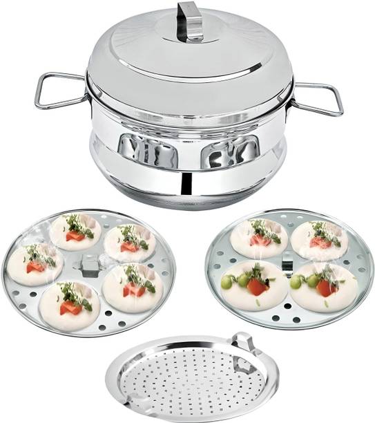 आदिवीर Stainless Steel Premium Idli Cooker | Idli Pot With Steamer Plate इंडक्शन & स्टैंडर्ड इडली मेकर