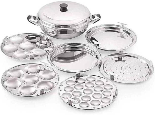 KRB KRB,Idli Cooker Multi Kadai Steamer 2 Idli|2 Dhokla|1 Patra-1Mini idli Induction & Standard Idli Maker