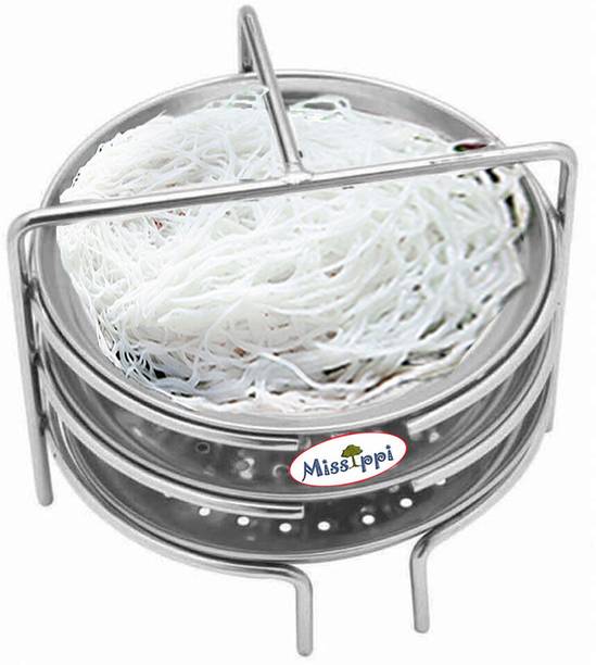 MISSIPPI Stainless Steel Idiyappam Stand with 3 Plates - Noolputtu / Noolappam / Momos Standard Idli Maker