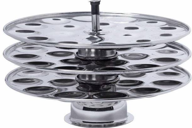 prisma collection Stainless Steel Mini Idli Stand, 3 Plates - 54 Idlis (18 Idlis/Plate) Induction Idli Maker
