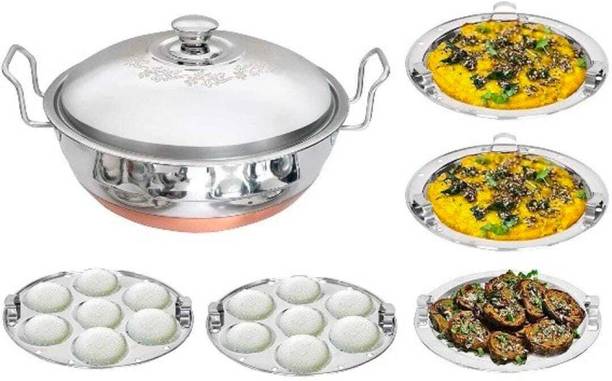 KRB KRB,All-in-One Big Size 5 Plate 2 Idli | 2 Dhokla | 1 Patra | Momo's Standard Idli Maker
