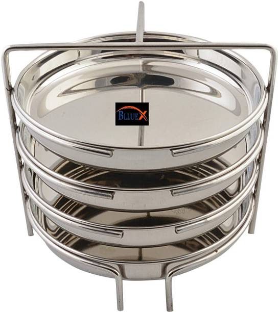 ब्लूएक्स Stainless Steel Dhokla Stand / Thatte idli 3 Plates स्टैंडर्ड इडली मेकर