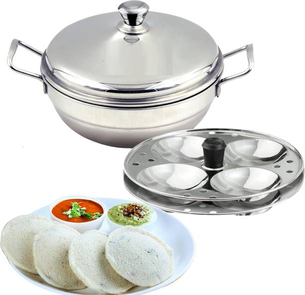 EverChef 2-Plate idli Maker, kadhai with lid and 2 Idli Plates a12 Induction & Standard Idli Maker