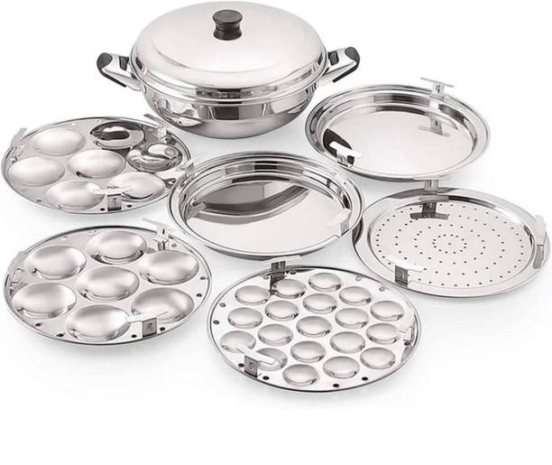 KRB KRB,Idli Cooker Big Size 6 Plate, 2 Idli|1 Mini Idli|2Dhokla|1 Patra|Momo's| Induction & Standard Idli Maker