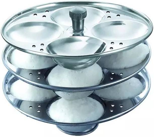 BLLUEX Stainless Steel Idli Maker Idli Stand with Holes 3 Plate Induction & Standard Idli Maker