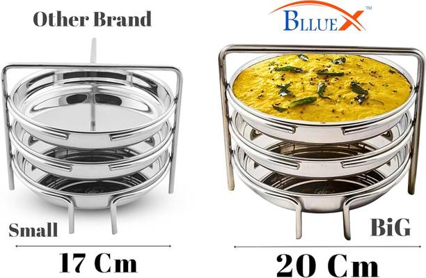 ब्लूएक्स All-in-One Stainless Steel Dhokla Maker Big Size with 3 Plates & Standard स्टैंडर्ड इडली मेकर