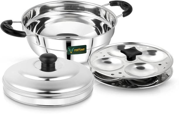 फोरतूना कितचेनवारे Mini Idli Maker Stainless Steel 2 plates, 8 Idli | Idly Multipurpose Kadai इंडक्शन & स्टैंडर्ड इडली मेकर