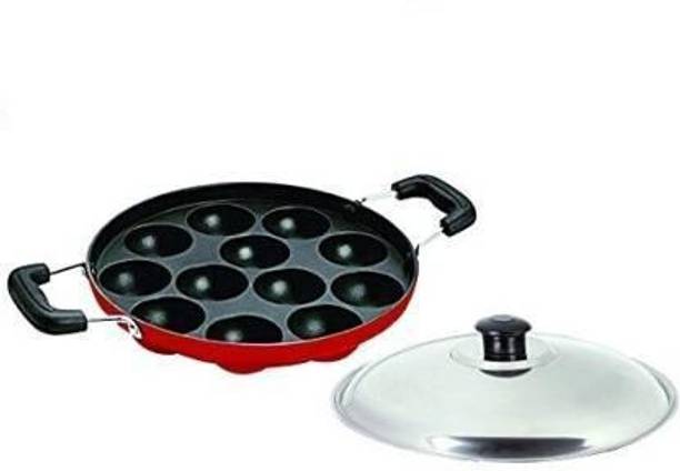 sello Paniyarakkal | 12 Cavity Appam Patra Two Side Handle with Steel lid Standard Idli Maker