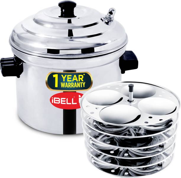 आईबेल IDLYN6PLATES Idly Cooker Pot, Stainless Steel, Induction & Gas Stove Compatible इंडक्शन & स्टैंडर्ड इडली मेकर