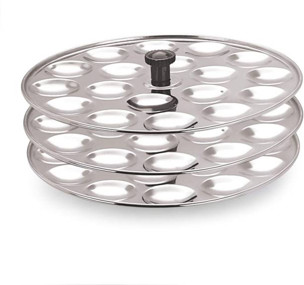 THANGAM FRESHOME Stainless Steel Idli Plates – 14 Cavity Each, Pack of 3 for Steamer Induction & Standard Idli Maker