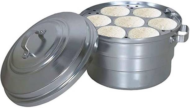 subaa Anodised Aluminium Idly Maker Satti Steamer Cooker-10 Idly Pot & 2 Plate-1.2 KG Standard Idli Maker