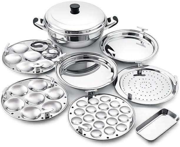 KRB Multi Kadai Idli Make Dhokla & Patra Plates Idli Maker (6 Plates ,14Idlis) Induction & Standard Idli Maker