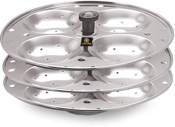 BLLUEX 3 Plates Stainless Steel Heavy Quality Idli Stand Induction & Standard Idli Maker