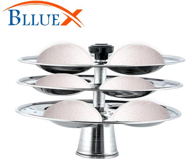 ब्लूएक्स 3 Plates Stainless Steel Heavy Quality Idli Stand Set 1 इंडक्शन & स्टैंडर्ड इडली मेकर