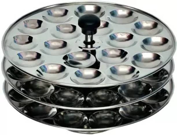 MISSIPPI Stainless Steel Mini Idly Stand 3 plate 54 idly/Mini Idli maker/Mini Idli plates Induction & Standard Idli Maker