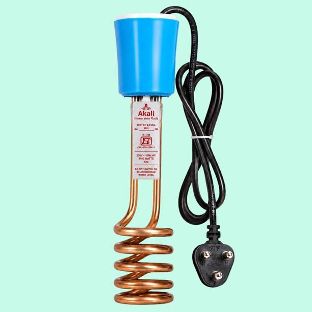 AKALI Shockproof Water Heater for Bathroom, ISI Mark Instant Hot Water_8 1000 W Shock Proof Immersion Heater Rod