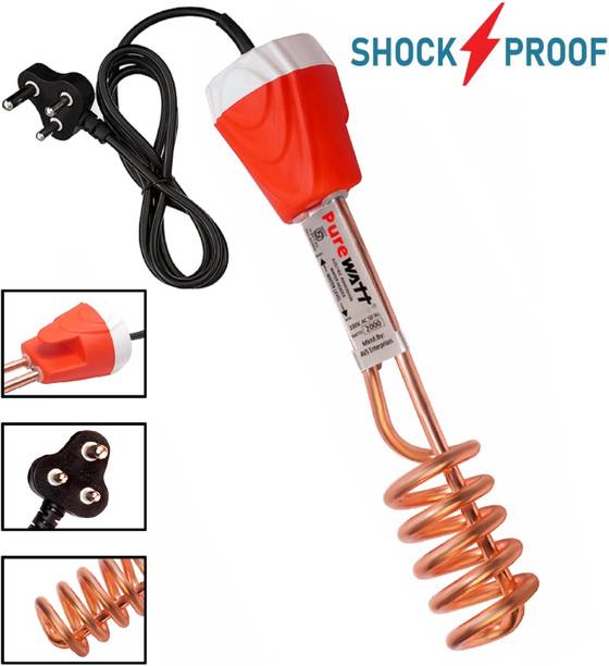 Pure Watt AV044 Copper Water Heater For Home 1500 W Shock Proof Immersion Heater Rod