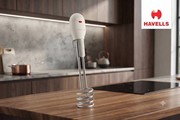 HAVELLS Immersion Heater & Heavy Duty, 3 Pin Moulded Plug/ Waterproof/Heating Indicator, 1500 W Shock Proof Immersion Heater Rod