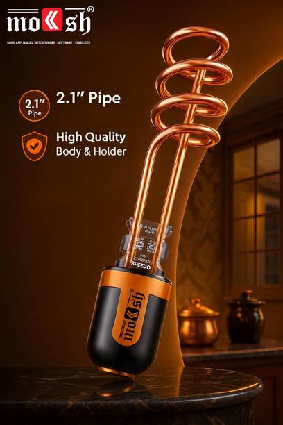 moksh 1250W Immersion Water Heater With Tubular Heating Element 1250 W Shock Proof Immersion Heater Rod