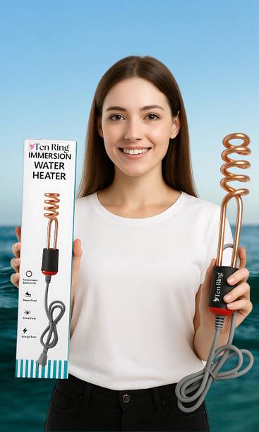 Ten Ring 2000W Portable Water Heater Rod with Copper Coil 2000 W Shock Proof Immersion Heater Rod
