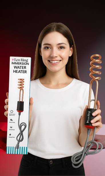 Ten Ring 2000W Portable Water Heater Rod with Safety Protection 2000 W Shock Proof Immersion Heater Rod