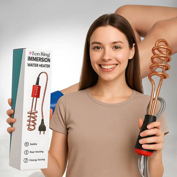 Ten Ring 2000W Durable Immersion Water Heater with Copper Coil 2000 W Shock Proof Immersion Heater Rod