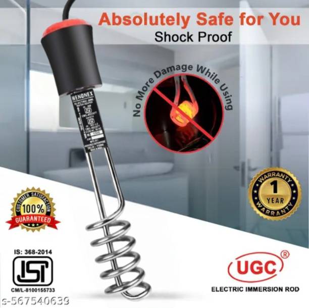 Henonex Quick Heat Immersion Rod | Reliable Water Heating Appliance 1500 W Immersion Heater Rod