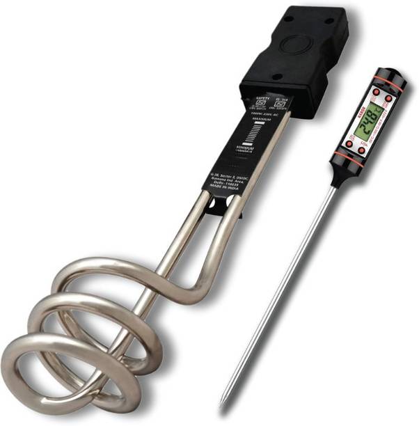 Orbon Electric Water Heater Rod 1000 Watts | Bucket Boiler Heater With Thermometer 1000 W Shock Proof Immersion Heater Rod