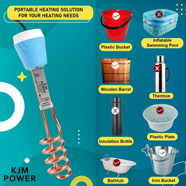 KJM POWER KG007 Water Heater For Home 1500 W Shock Proof Immersion Heater Rod