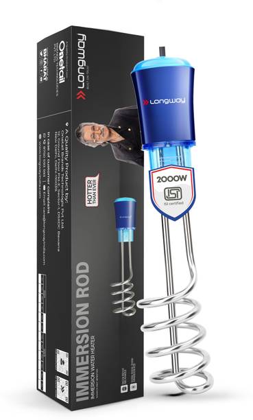 Longway LWIR01 Heavy Element with Nickel Coated | Instant Fast Heating | ISI Certified 2000 W Shock Proof Immersion Heater Rod