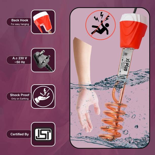xAI Plus Immersion Rod | xAI-826 | 100% Water Proof | ISI Certified | Water Heater Rod | 1500 W Shock Proof Immersion Heater Rod