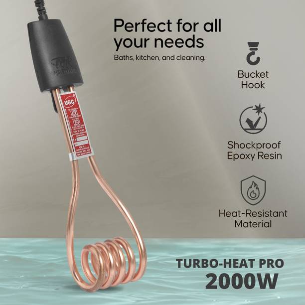 UGC Water Heater Immersion Rod | Nickel Coated | Shock Proof | ISI Certified | 1Yr 2000 W Shock Proof Immersion Heater Rod