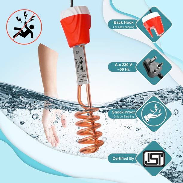 Zlymo Immersion Rod | ADI-564 | 100% Water Proof | ISI Certified | Water Heater Rod | 2000 W Shock Proof Immersion Heater Rod