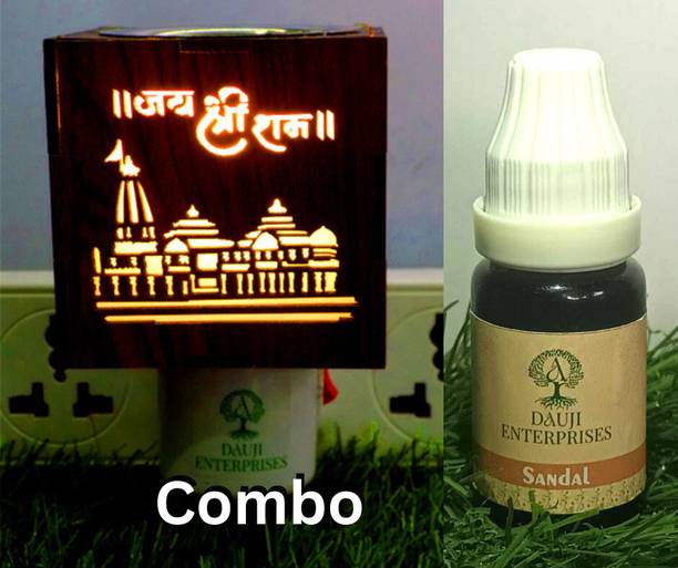 dauji enterprises Dauji Enterprises Ram Mandir home decor kapoor dani,With Fragrance AromaOil Wooden, Plastic, Stainless Steel Incense Holder
