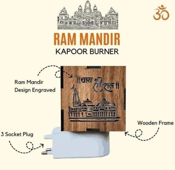 UF ENTERPRISES Diwali Swastik Led Kapoordani For Shukh Samridhi Best For Home Office Mandir Etc Wooden Incense Holder