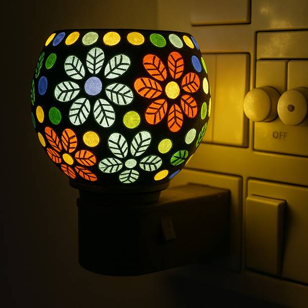 DigiRake Electric Camphor Diffuser for Home & Night Lamp Combo | Kapoor Dani Glass Incense Holder