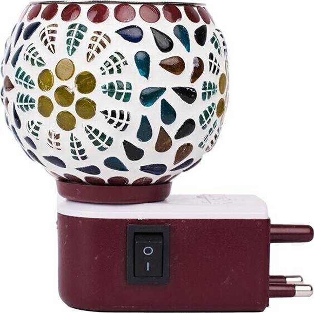 Amrutam Electric Kapoor Dani for god Pooja /Home Fragrance with Night lamp.. (DN 17) Glass Incense Holder