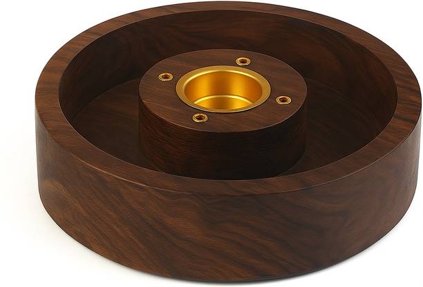 DigiRake 2 in 1 Wooden Dhoop & Agarbatti Stand, Handcrafted Dhoop Batti Stand Wooden Incense Holder Set
