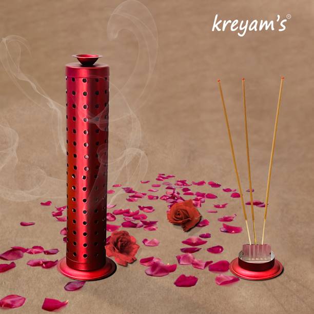 Kreyam's Agarbatti Stand Incense Stick Stand Holder with, Ash Catcher for Home, Office Stainless Steel Incense Holder