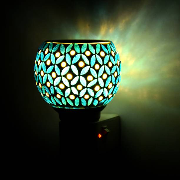 ALRIFAT LED Kapoordani/Aroma Oil Diffuser With On Off Switch To Toggle For Burner & Lamp Glass, Plastic, Steel Incense Holder Set