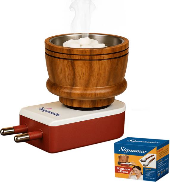 Signamio Kapoor Camphor Oud Aroma Diffuser & Electric Dhoop Burner Machine DN-1 Wooden Incense Holder