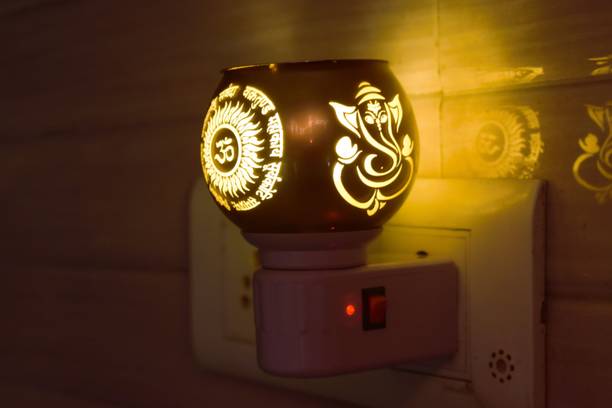 Srt Electric Kapoor Dani Holder / Night Lamp Glass, Plastic, Steel Incense Holder