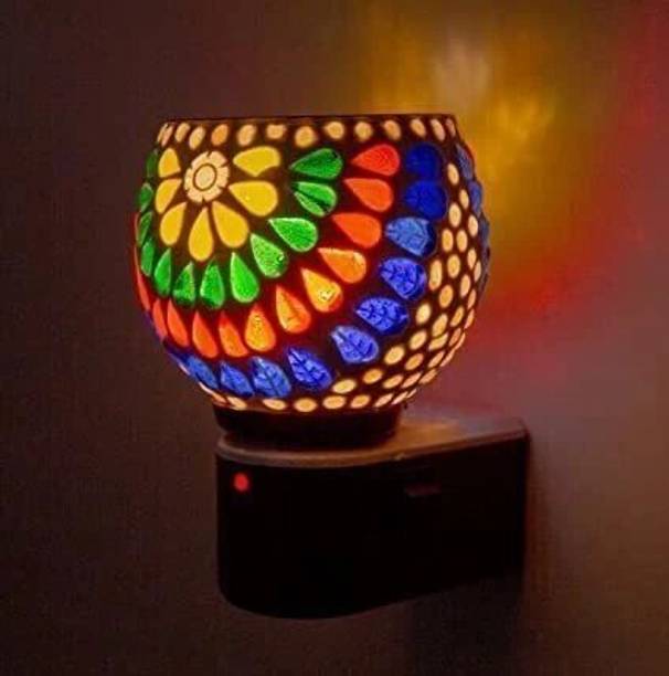 Shubh Labh Shubh Labh Kapoor Dani/Night Lamp Hand-Crafted Items (multicolor) Glass, Plastic Incense Holder