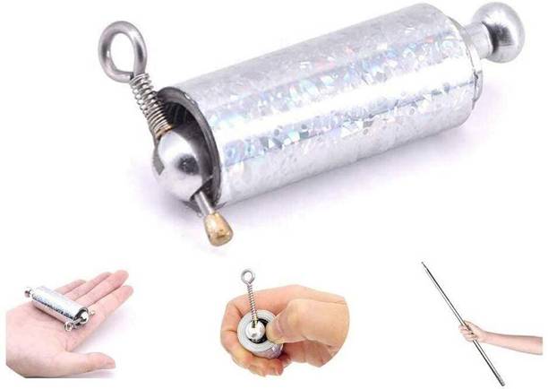 Hiya impex Magic Stick Silver Appearing Cane Metal Steel Stick Stretchable Extendable Stick Lacrosse Stick