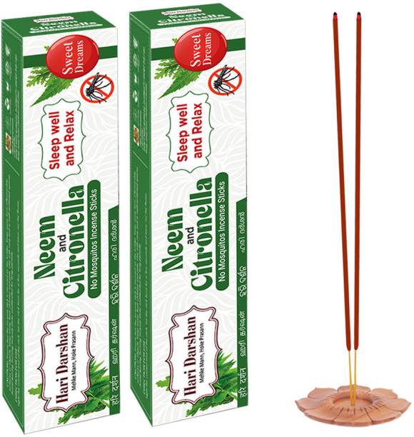 Hari Darshan Mosquito Repellent Incense Sticks Natural & Herbal Agarbatti Burn Time- 90 mints Neem and Citronella